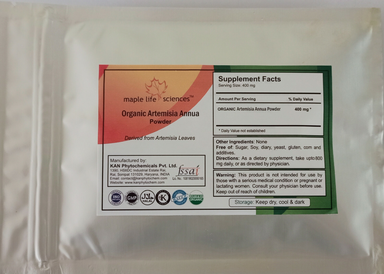 ORGANIC Artemisia Annua Leaves Powder Artemisinin Antifungal Antibacterial