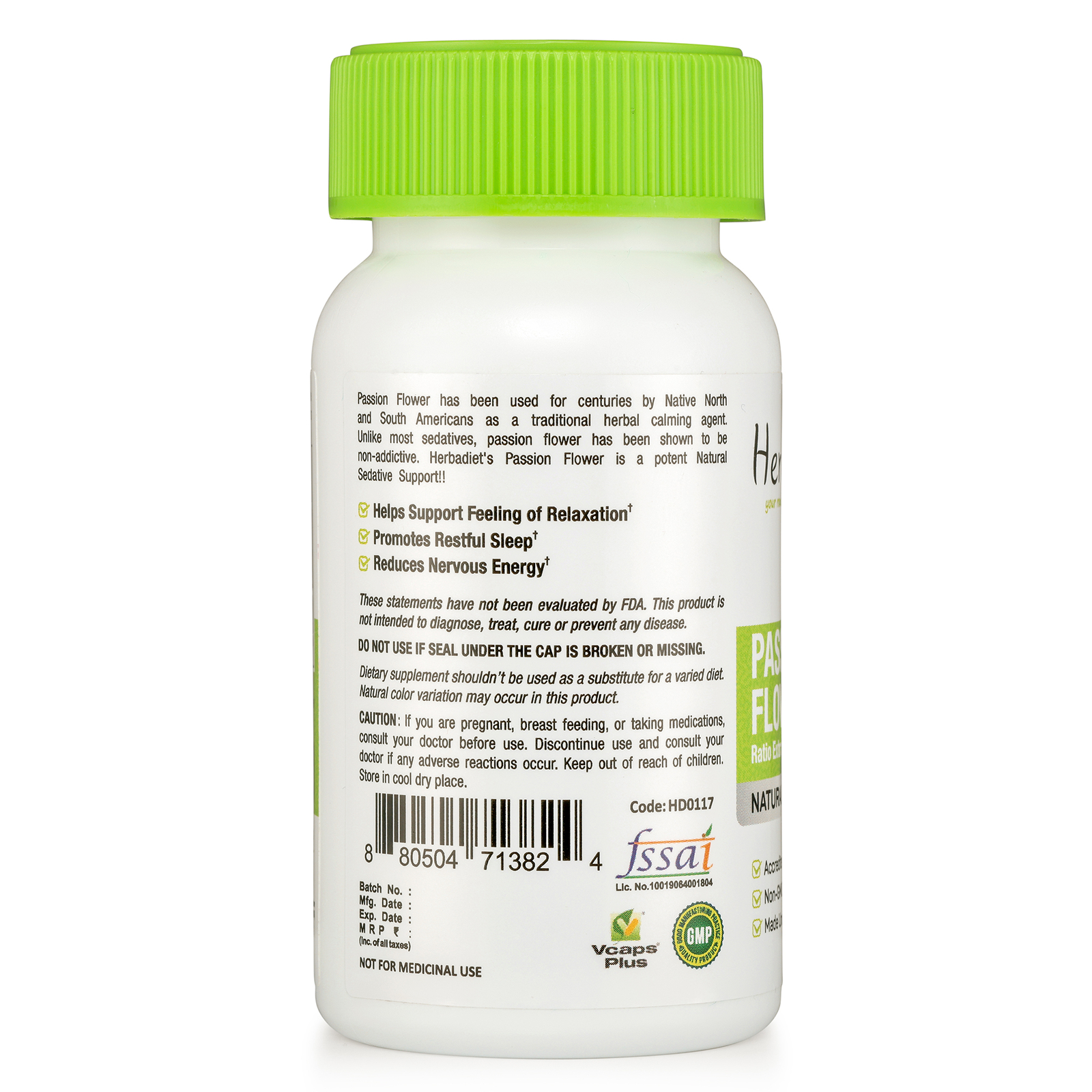 Passion Flower Extract 10:1 400mg Capsules Reduce Stress Anxiety Insomnia Relief