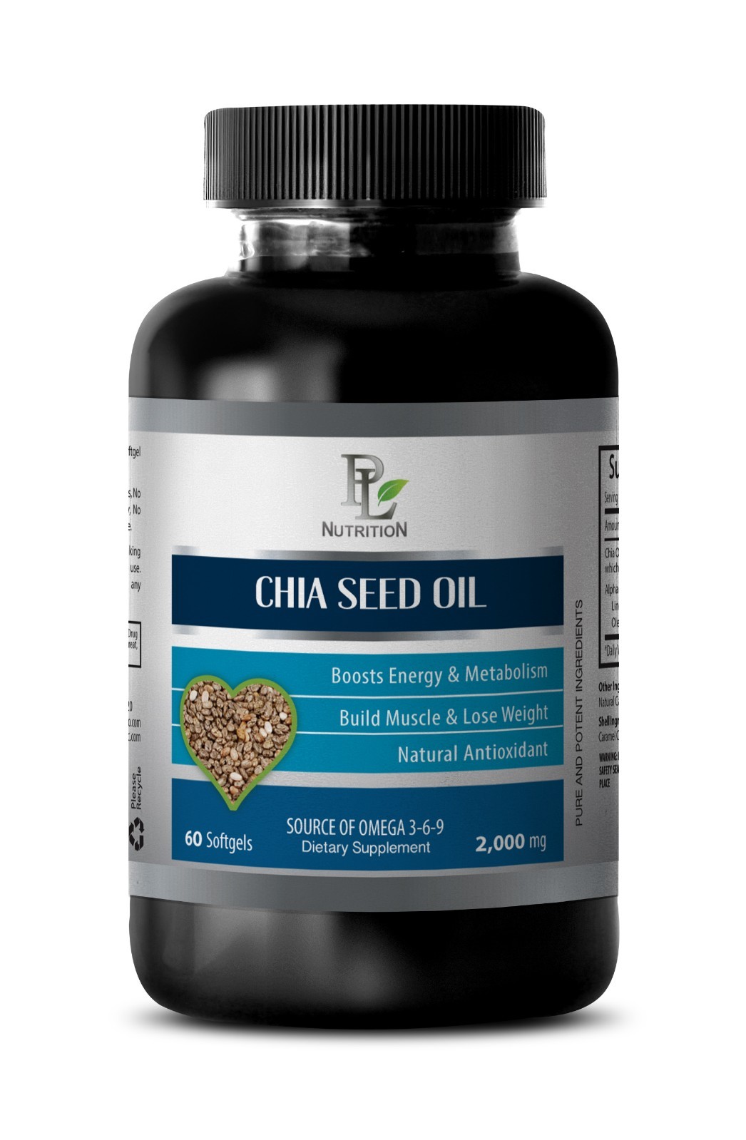 fat burners for women – CHIA SEED OIL 2000MG – chia seed oil pills – 1 Bottle