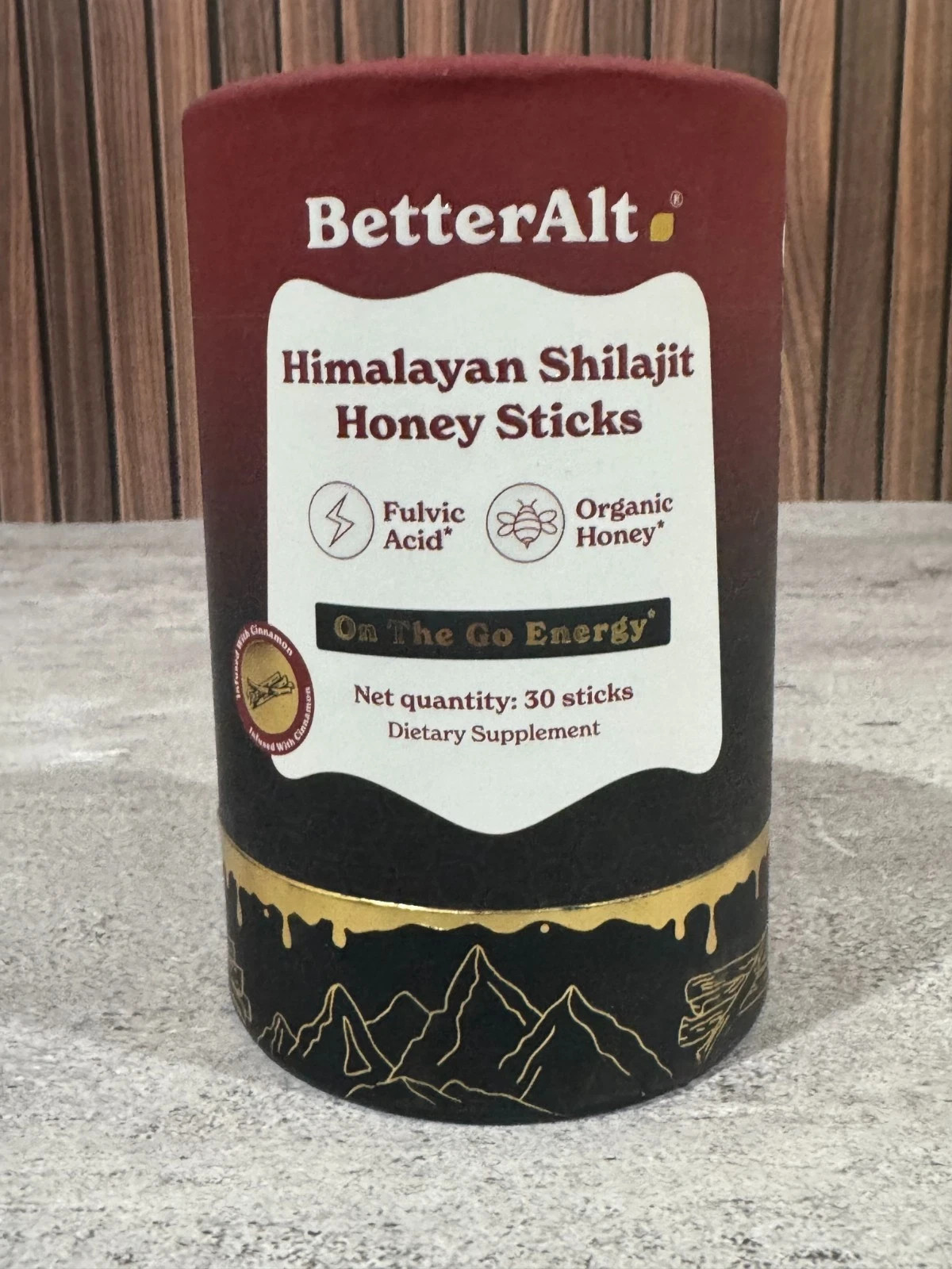 BetterAlt Himalayan Shilajit Honey Sticks 30 Sticks Cinnamon Infused New
