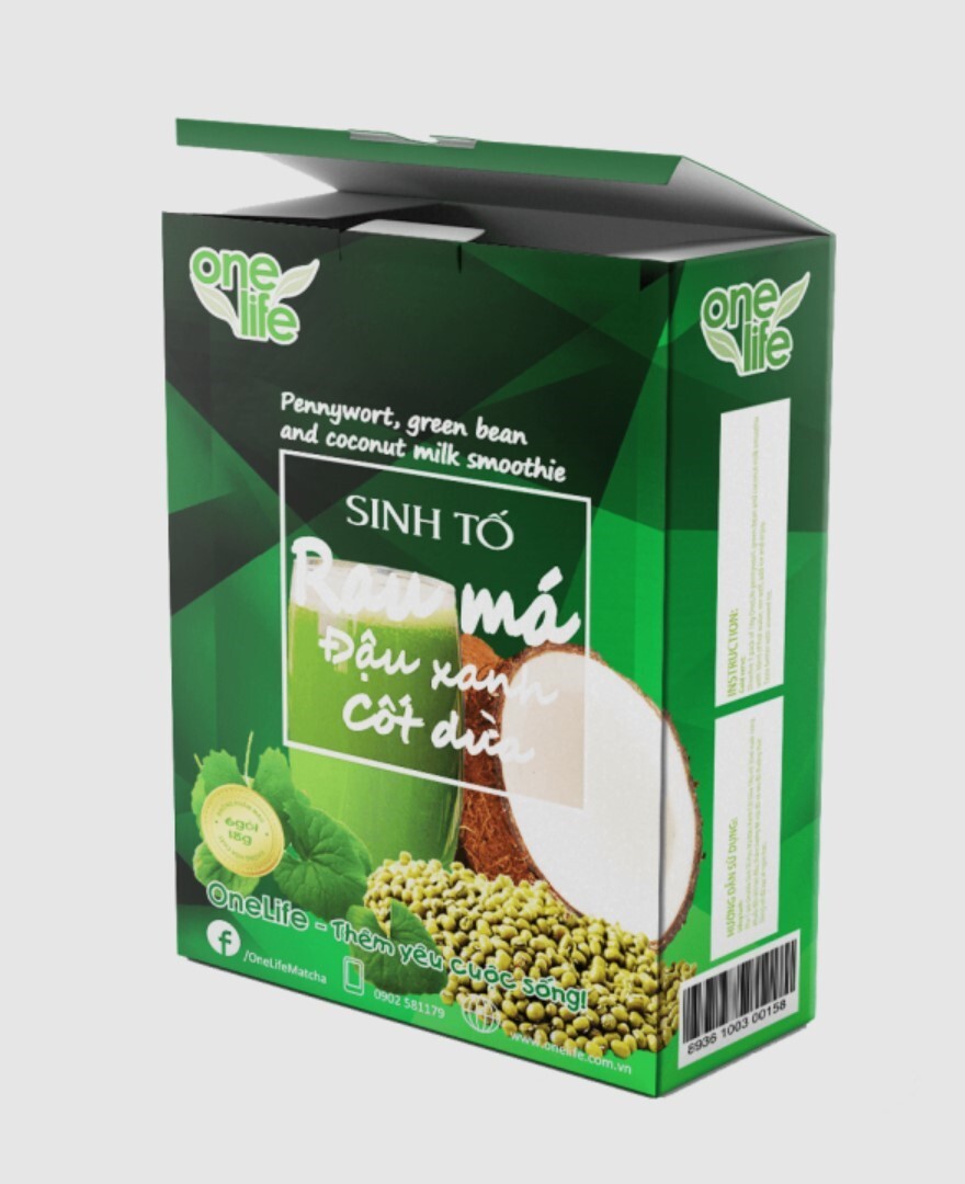 Pennywort Green Bean Coconut Powder Rau Ma Onelife 6 packs Powder 108 grams