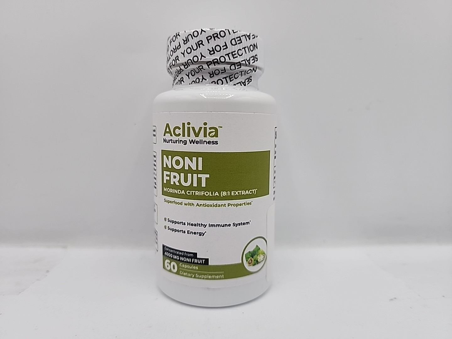 Alclivia Hawaiian Noni Fruit 4000 mg Morinda Citrifolia 60 Capsules Exp 10/26