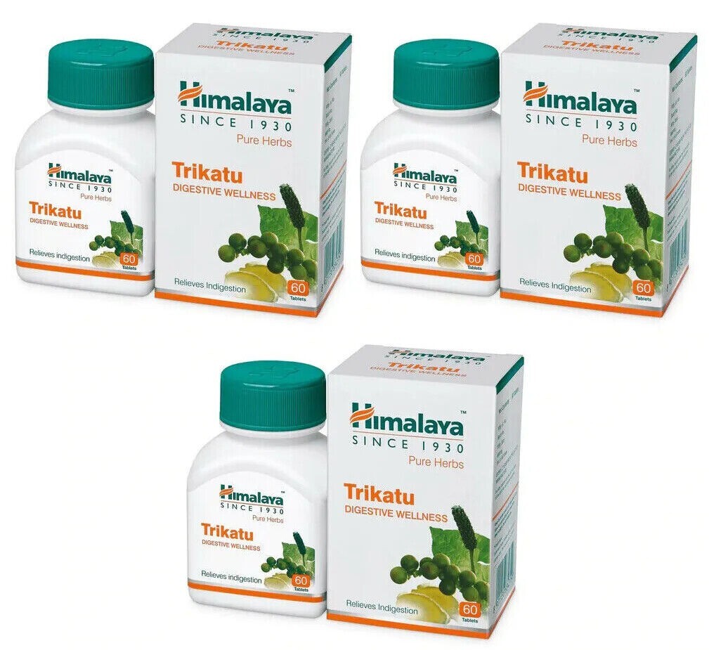 3 Pack X Himalaya TRIKATU 60 Digestive Wellness Tablets Each | Free Shipping