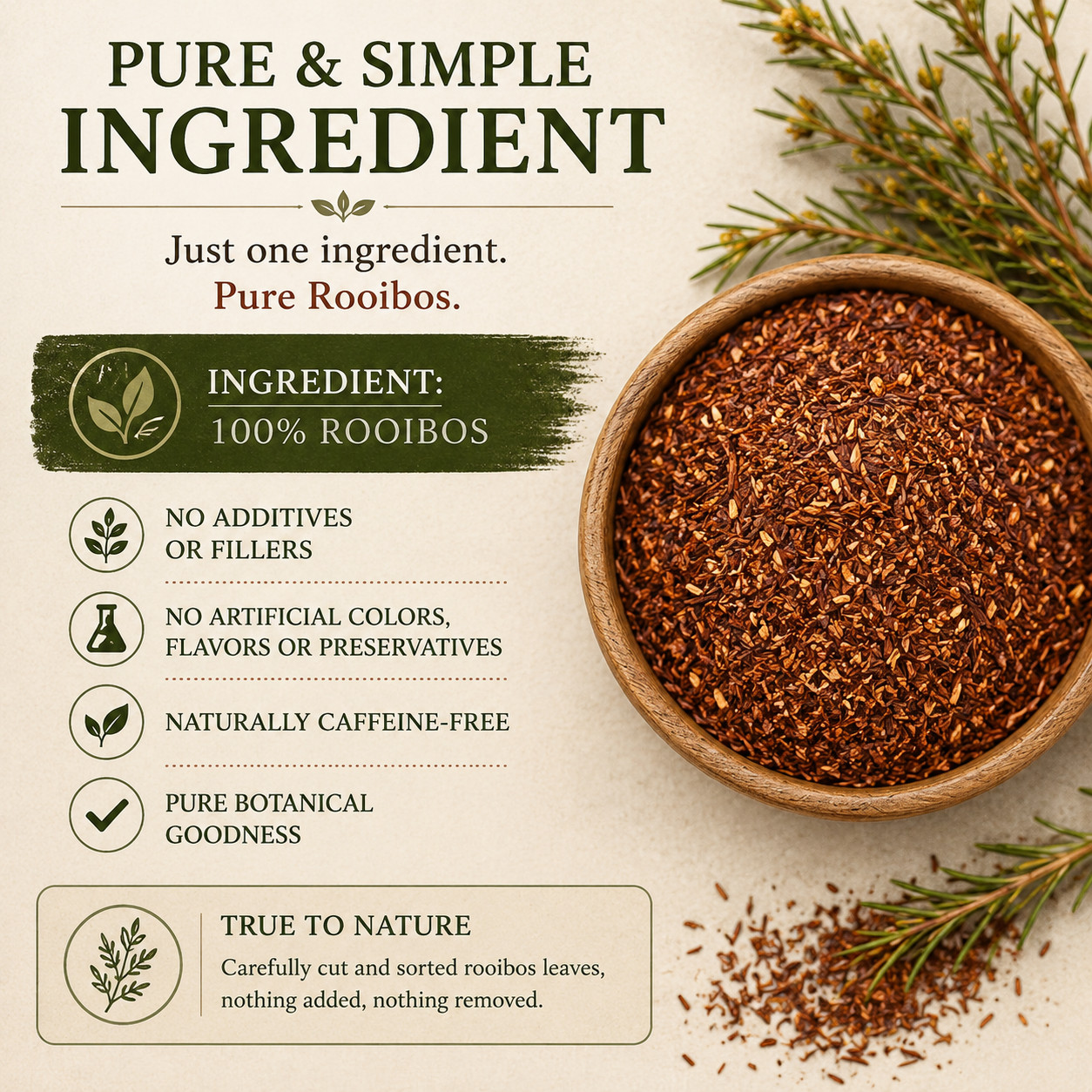 Rooibos Tea Natural Organic Caffeine-Free Herbal Health & Relaxation 1oz | 28.3g