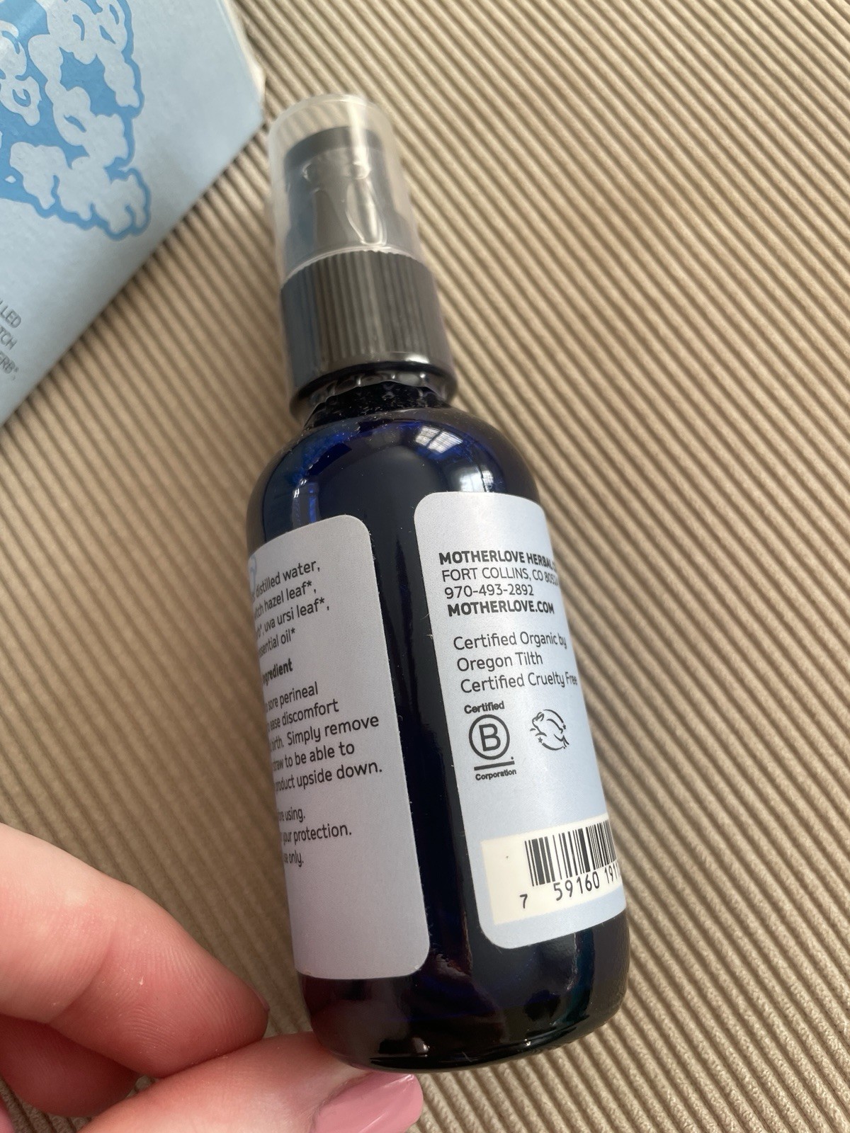 Motherlove Sitz Bath Spray Certified Organic 2 oz. Post Partum Childbirth Care