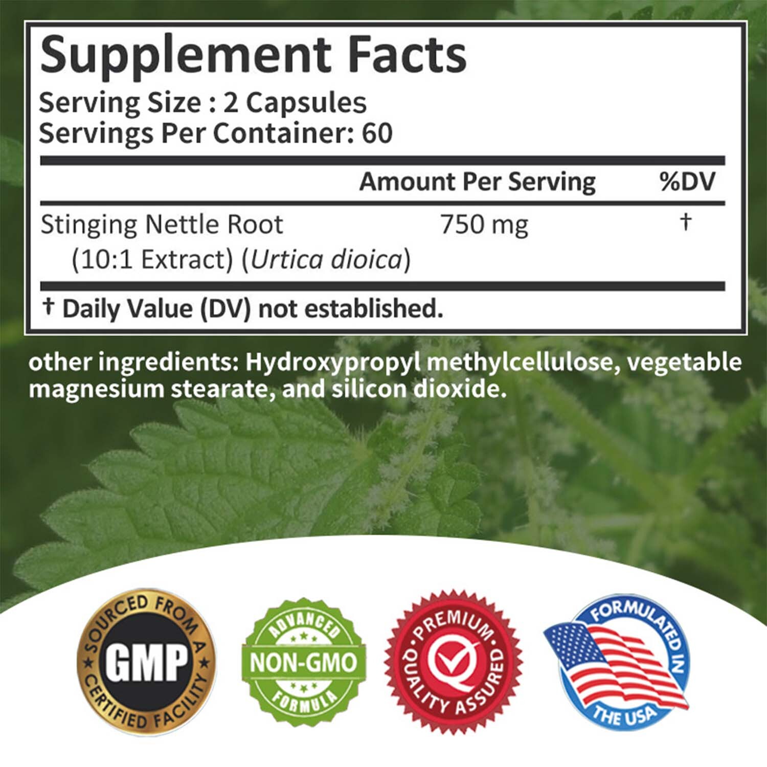 Stinging Nettle Root 7500mg – Prevent Hair Loss, Prostate & Urinary Tract Health