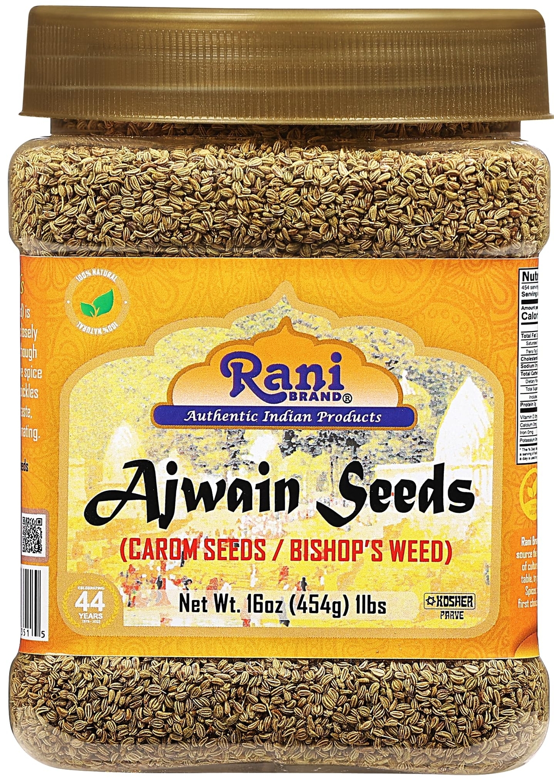 Rani Ajwain Seeds (Carom Bishops Weed) Spice Whole 16oz (1lb) 454g PET Jar