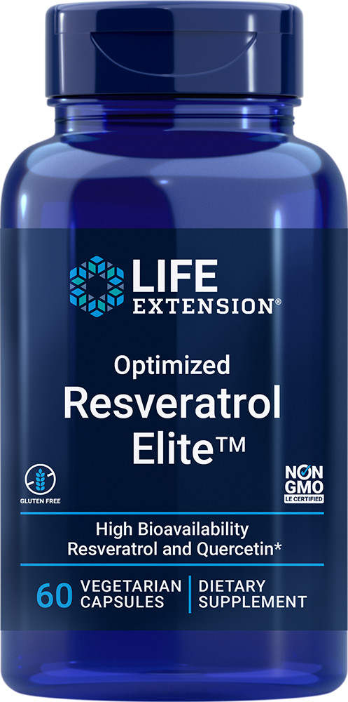 Optimized Resveratrol Elite Quercetine/Fisetin/Grape 60 Caps Life Extension