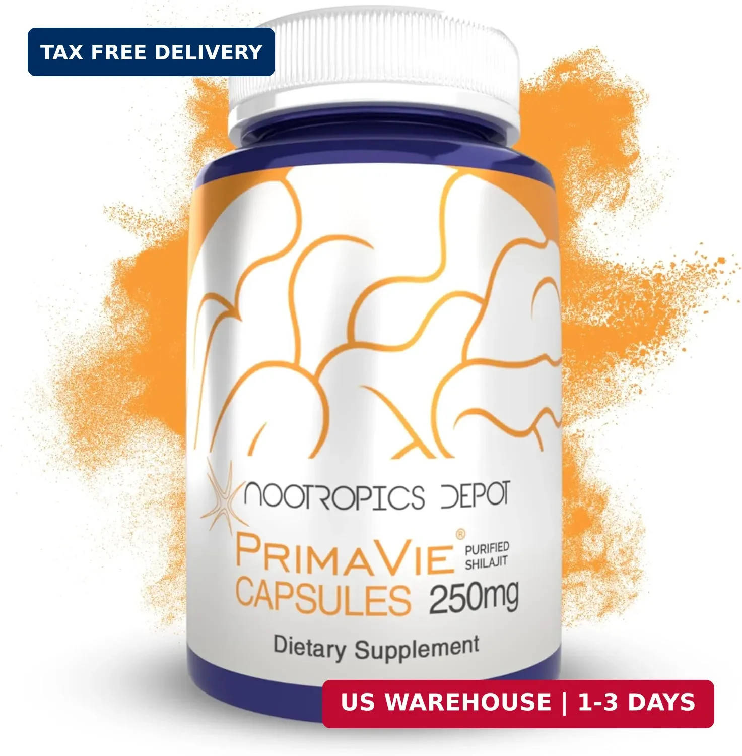Nootropics Depot PrimaVie Shilasjit Capsules 250mg 90 Count Purified Energy Supp