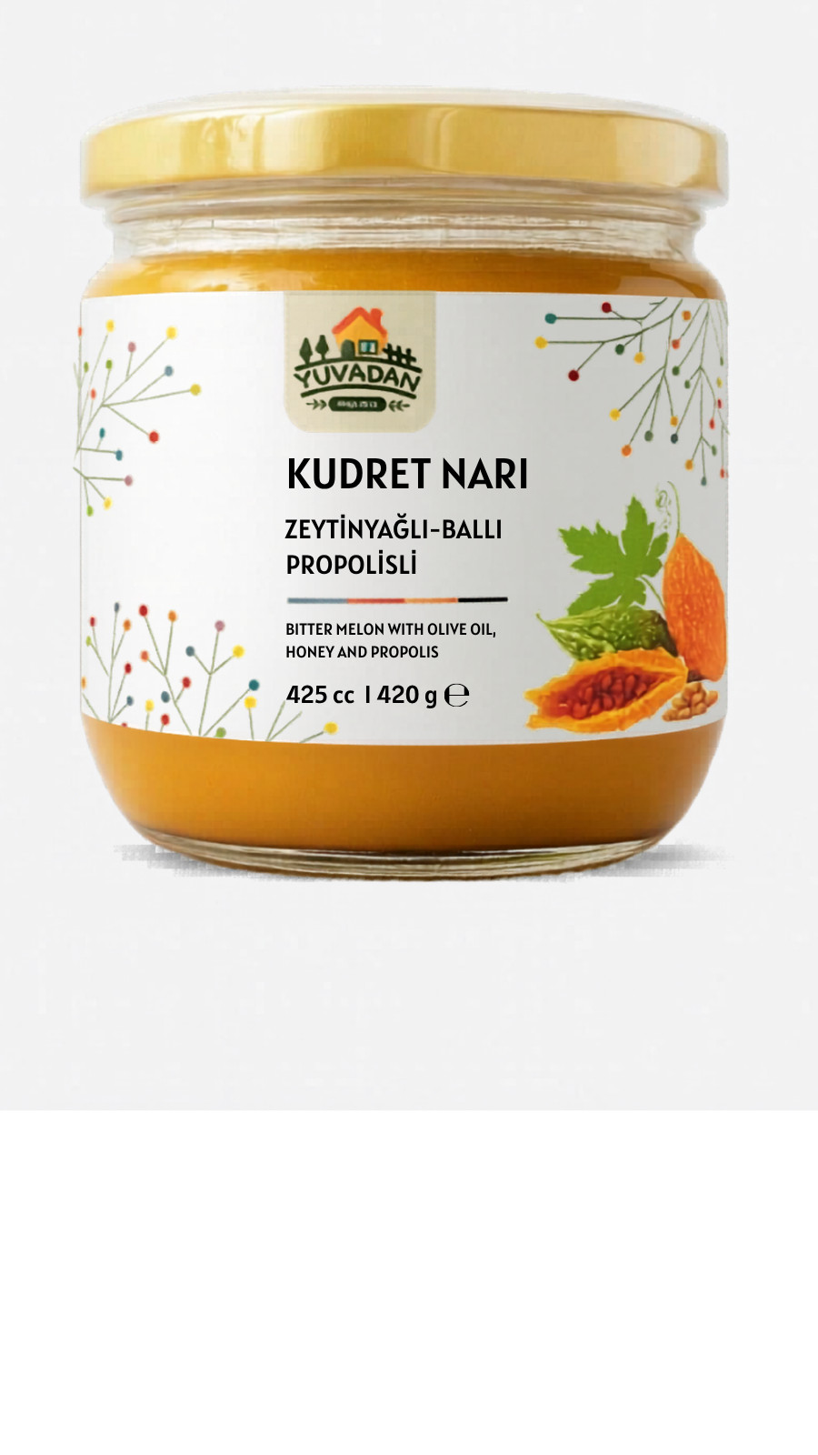 Bitter Melon with Natural Extra Virgin Olive Oil Honey Propolis YUVADAN 425g