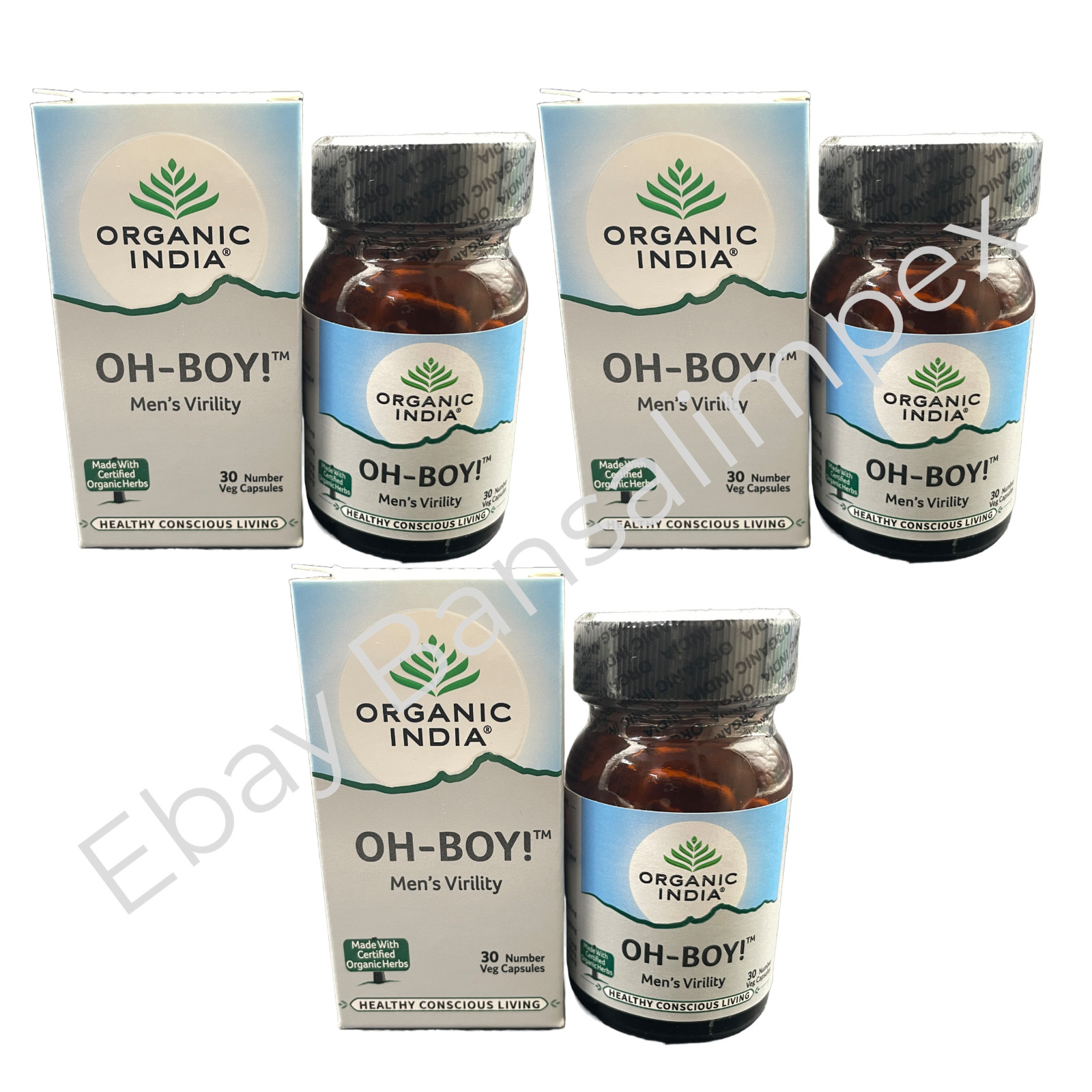 Pack of 3 Organic India Oh-Boy 30 capsules for Men’s Virility and Sexual Stamina