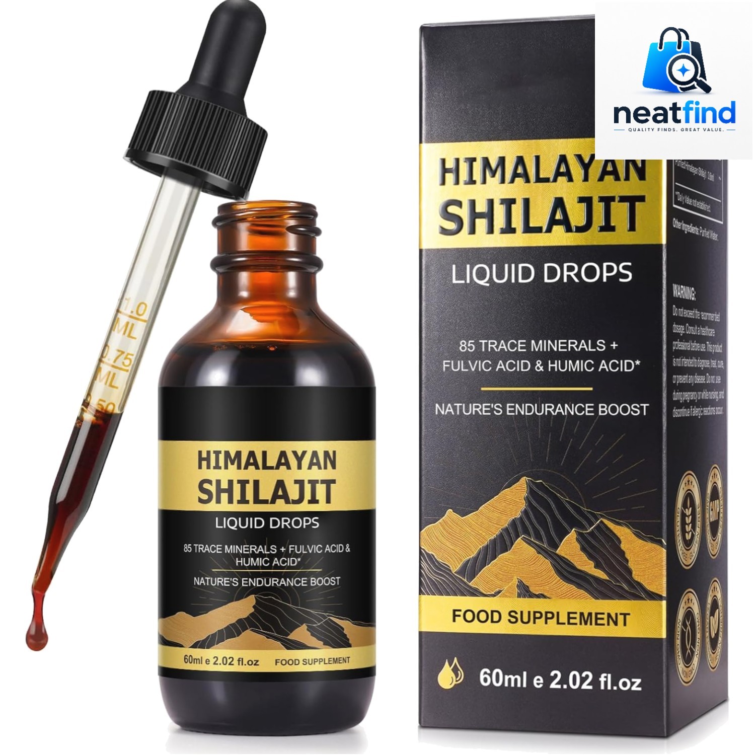 Shilajit Pure Himalayan Organic Resin Drop, Pure Himalayan Shilajit Resin Liq…