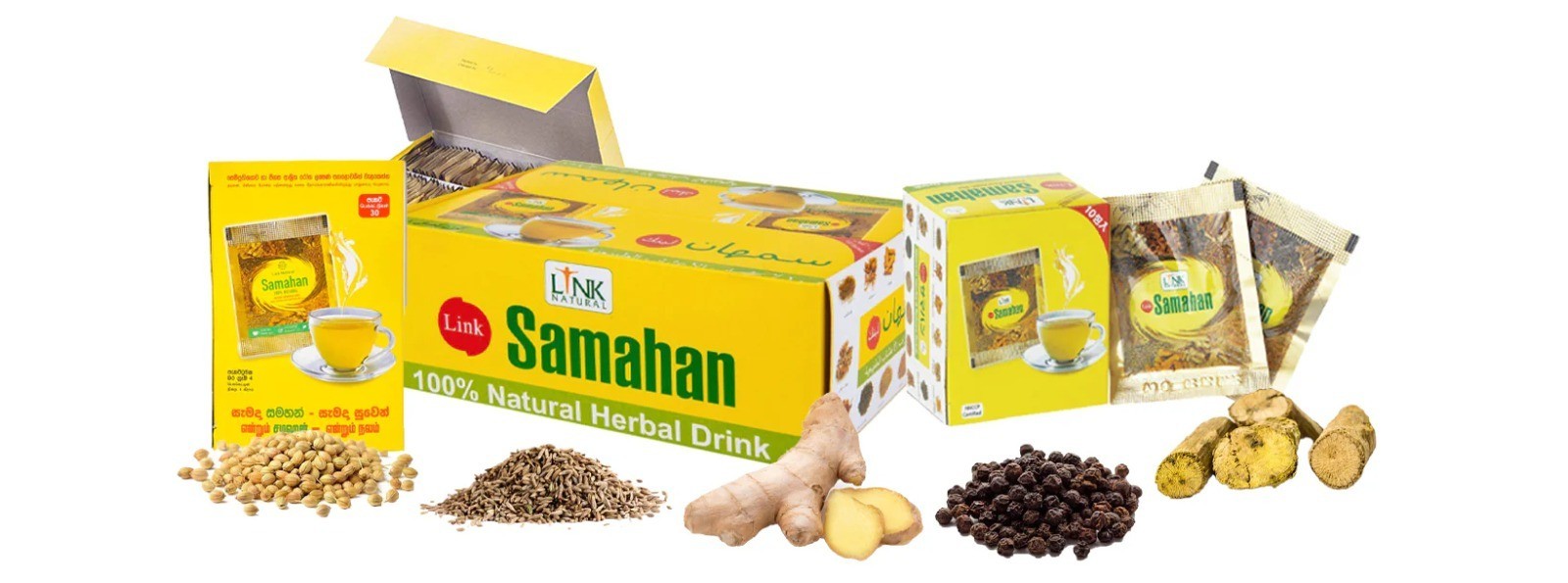 30 Sachets Box Link Samahan Ayurveda Herbal Drink Tea Bags with Box