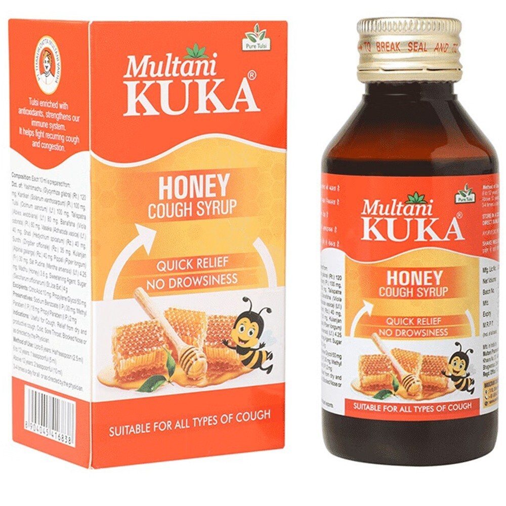 2x Multani Ayurvedic Kuka Honey Cough Syrup 100ml Get Ayurvedic Relief Wet Cough