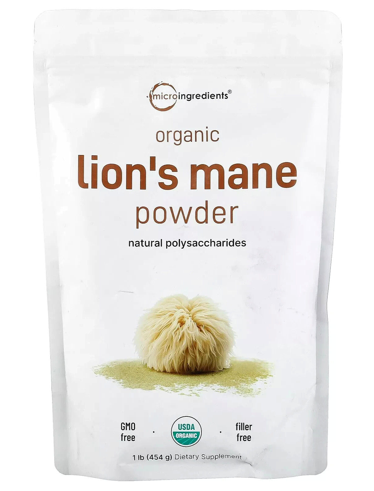 ORIGINAL Micro inggredients Organic Lion’s Mane Powder 1 lb (454 g) EXP. 08/2026