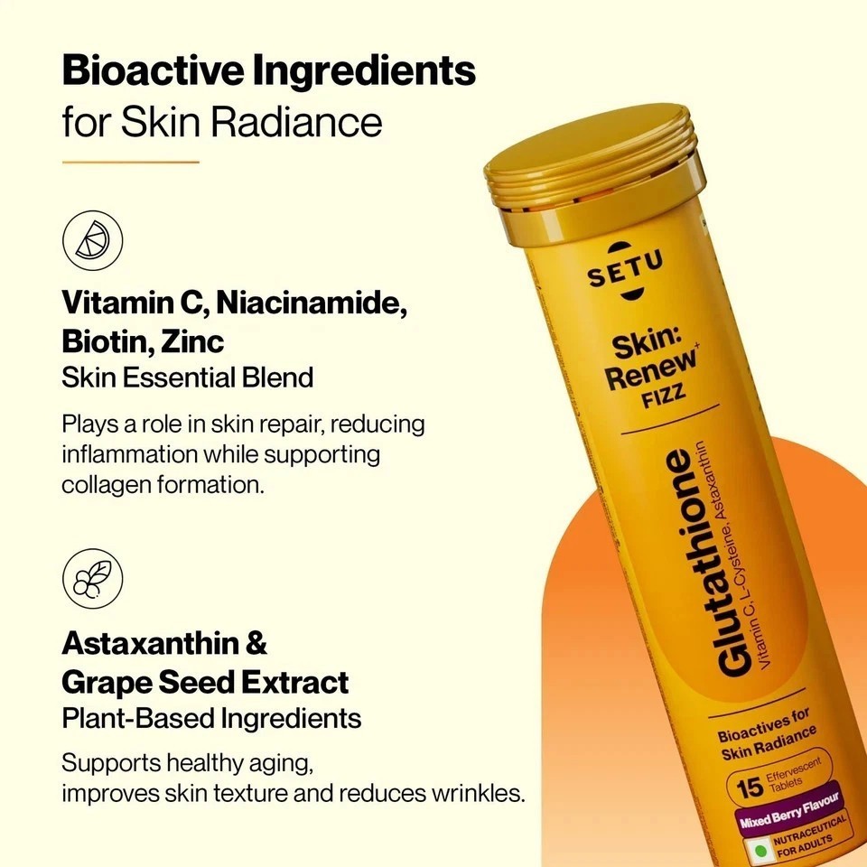 Setu Skin Renew Glutathione Effervescent Tablets Pack of 4