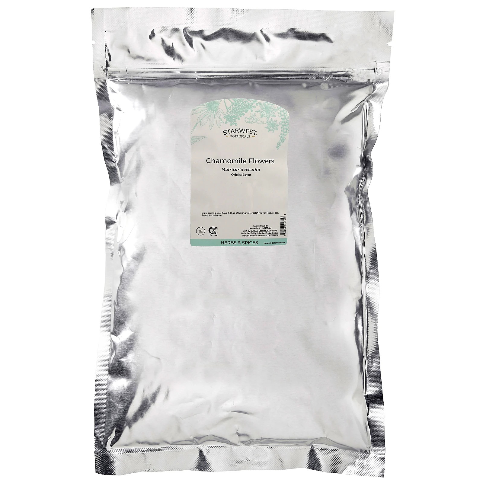 Chamomile Flowers , 1 lb (453.6 g)