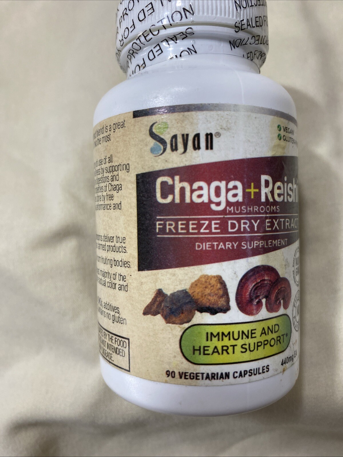 Siberian Chaga & Reishi Mushroom 90 Capsules Freeze Dried Extract Exp 05/26