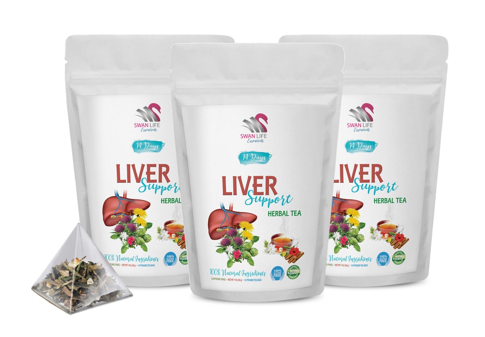 Liver health tea – LIVER CLEANSE DETOX TEA – energy tea – 3 Pack 42 Days
