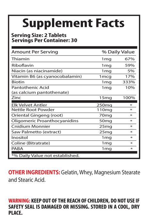 Age Male Sex Booster Capsules – Elk Antler Complex 550mg – Nettle Leaves 3B