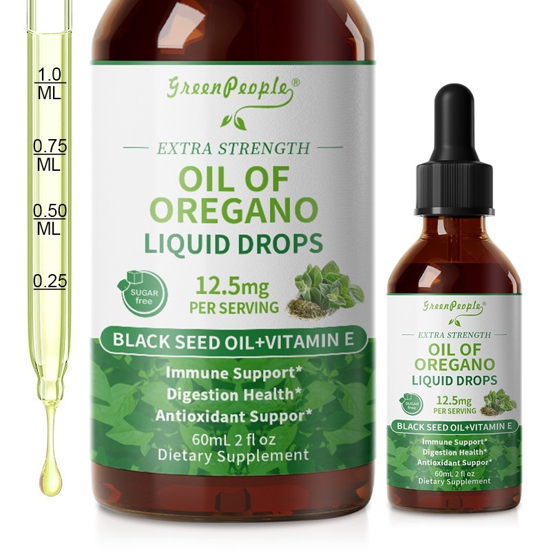 1-5xOil of Oregano with Black Seed Oil&Vitamin Drops Carvacrol Immue Support