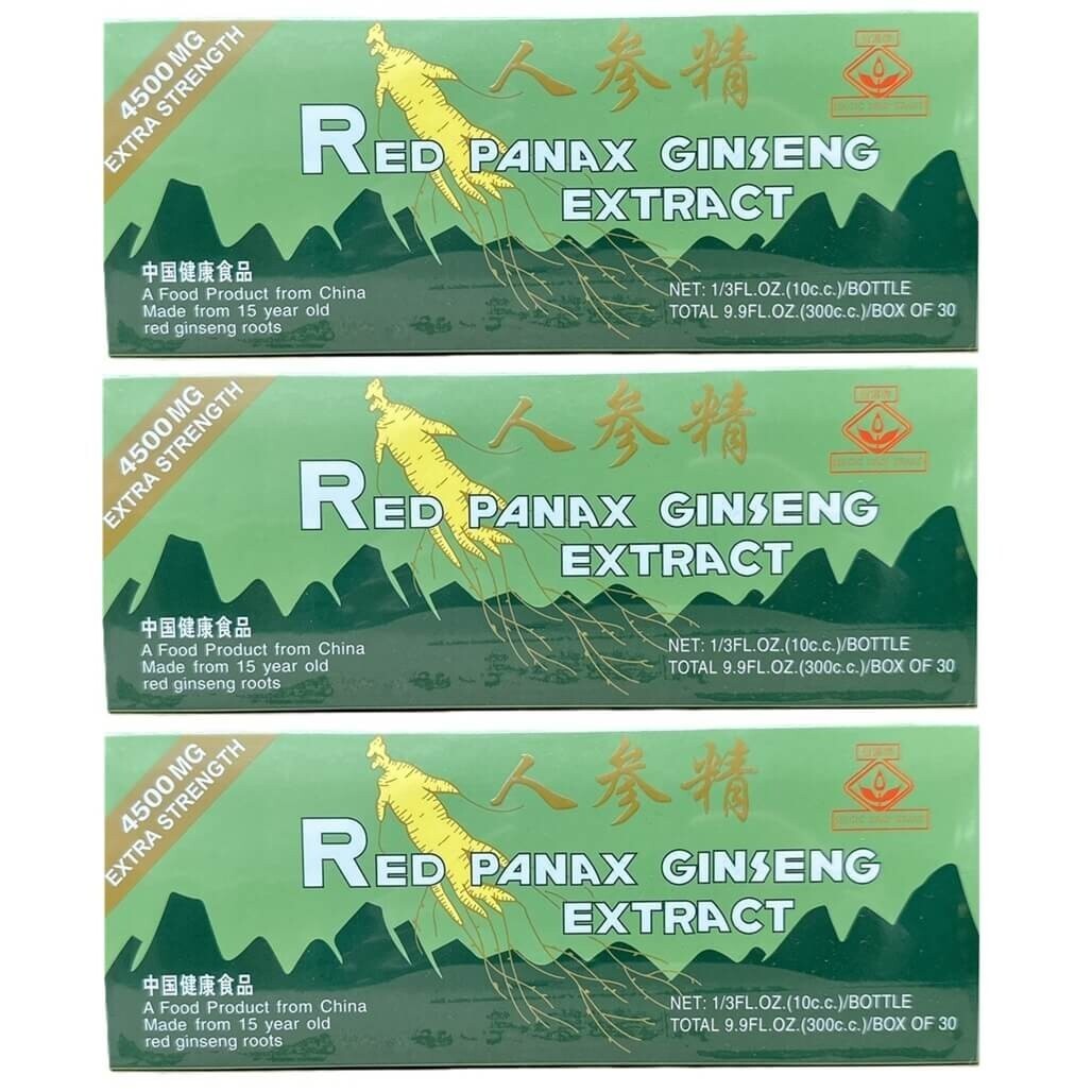 3 Box Red Panax Ginseng Extract Extra Strength 15 Years Old Roots (30 Bottles)
