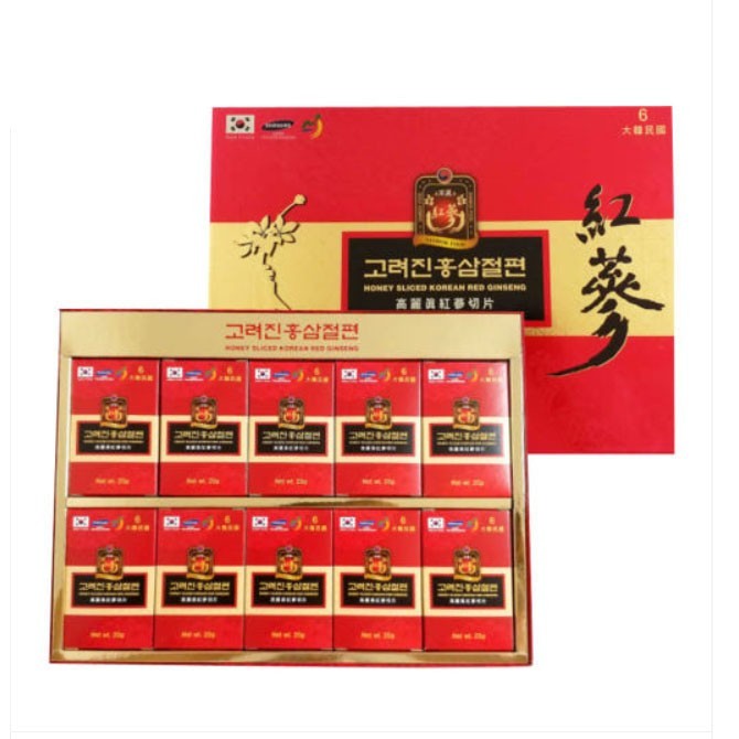 Honey Sliced Korean Red Ginseng 200g (20g x 10ea) Saponin Panax Gift Box KOREA