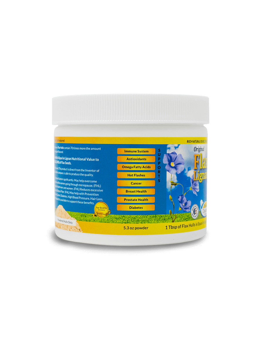 ORIGINAL : Flax Hull Lignans / 5oz Powder from Organic Flax. 3 pack 15oz total