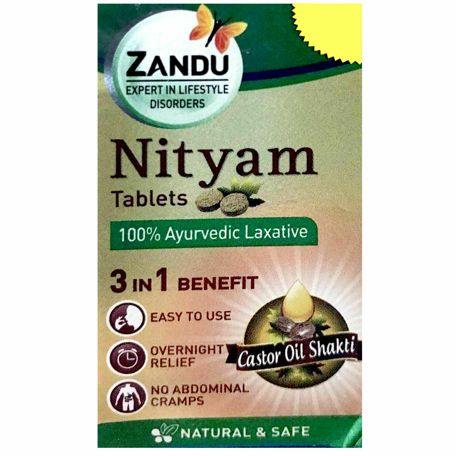 12 pack X Zandu Ayurvedic Nityam Tablets (10Tabs) for Constipation, Gas, Acidity
