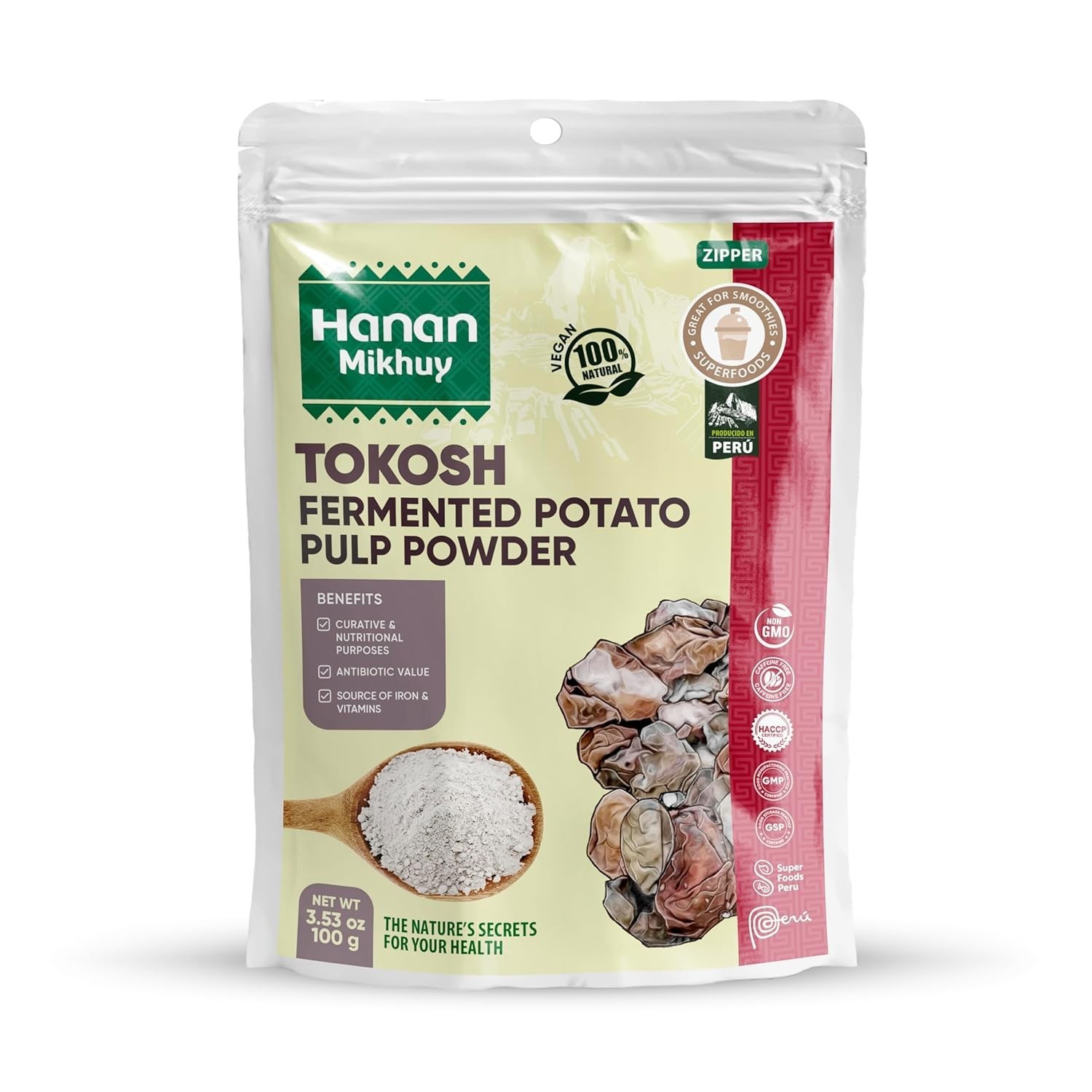 Tokosh 100g – 100% Natural Fermented Potato Pulp Powder Non-GMO from Peru