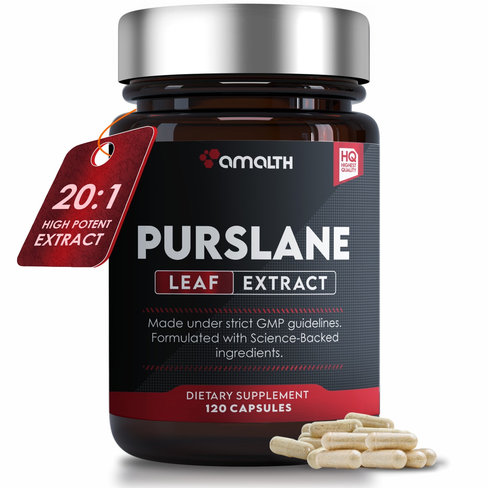 Purslane Extract 15:1 Supplement Capsules 120 Capsules