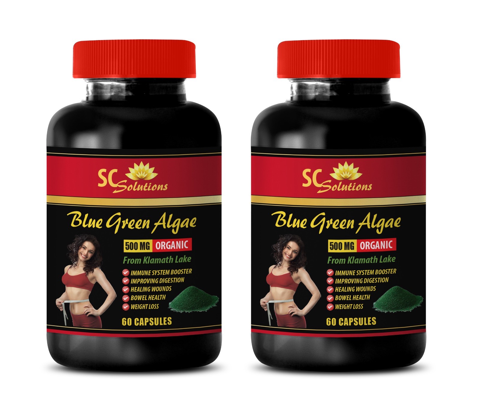 Plant Based – BLUE GREEN ALGAE 500MG – Health Formula 2 Bottles 120 Capsules
