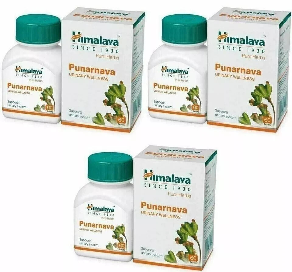 3 X Himalaya Punarnava 180 Tabs Supports Urinary System Exp March 2026