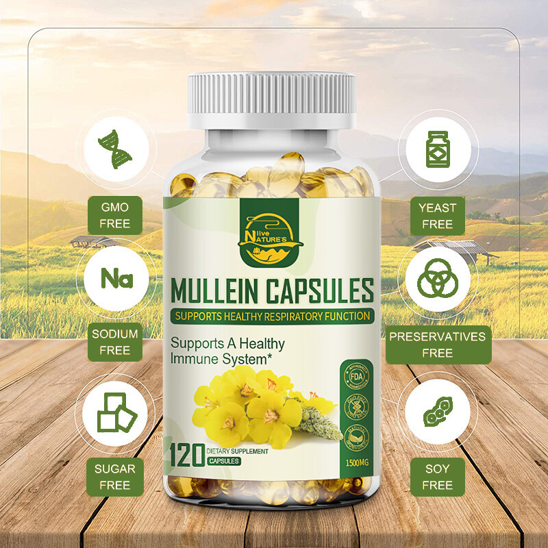 3 X 120 Mullein Leaf Capsule For Lung Cleansing&Detox Herbal Dietary Supplement