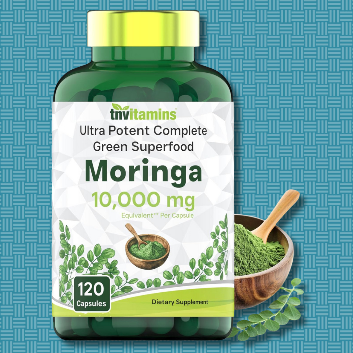 Rosabella Moringa Powder Capsule 10000 of Pure Nutrient-Rich Moringa 120 Capsule