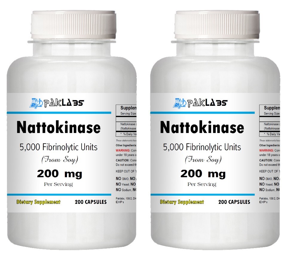 Nattokinase 200mg 5000 FU/g (Fibrinolytic Units) 400 Capsules 2x SEALED Bottle