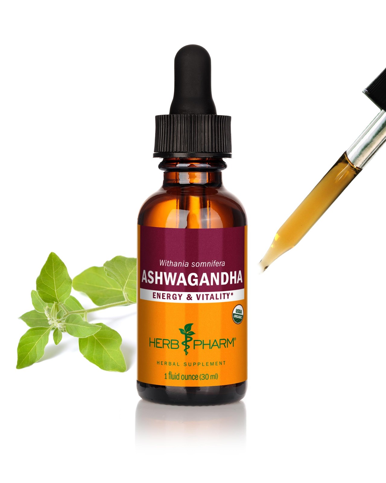 Herb Pharm Ashwagandha Liquid Extract: Organic, 1 Fl Oz (Pack of 1), Default