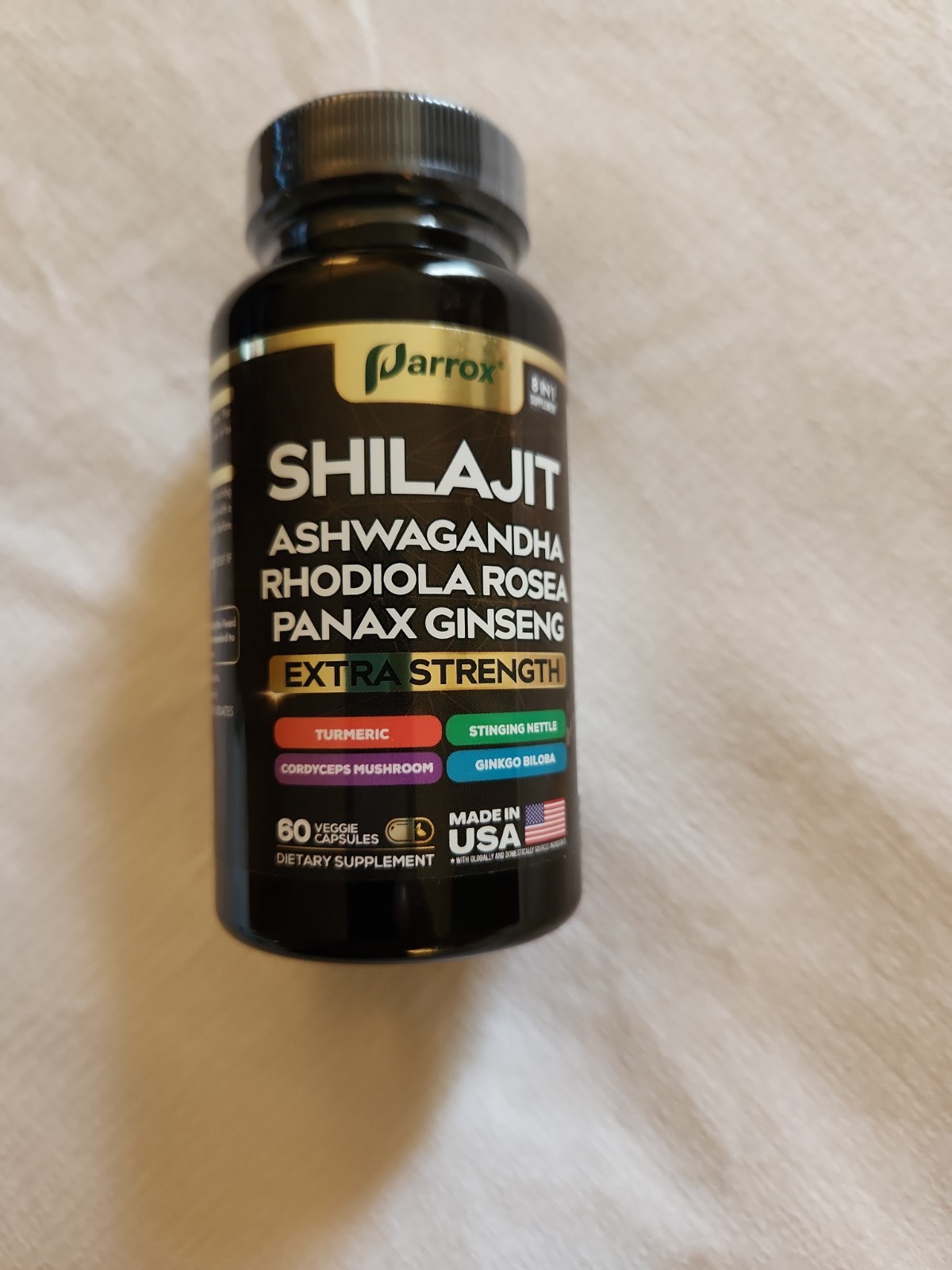 Parrox Shilajit Supplement Panax Ginseng Ashwagandha Rhodiola Rosea Cordyceps…