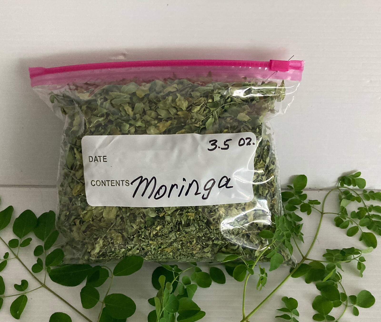 Fresh Moringa Oleifera Leaves 100% Organic Florida Grown USA 3.5 oz.