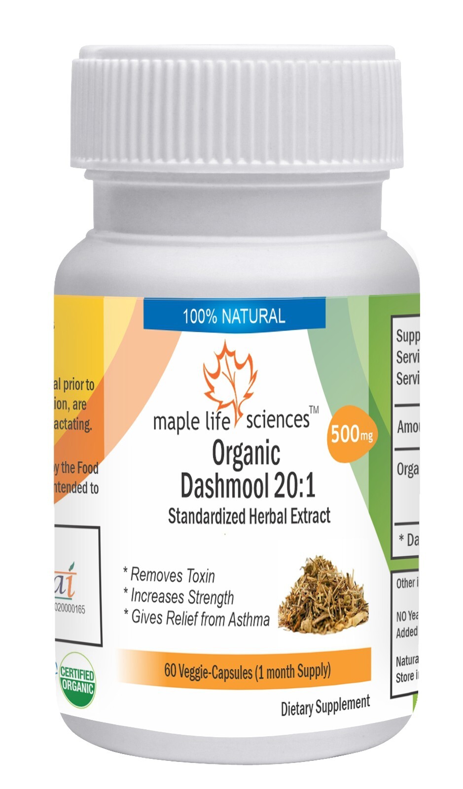 ORGANIC Dashmool 20:1 Extract Capsules Ayurvedic formula