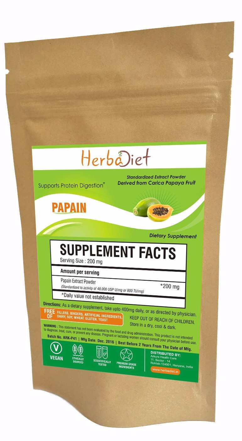 Papain 800 TU/mg Extract Powder HIGH POTENCY Powerful Digestive Enzyme Papaya