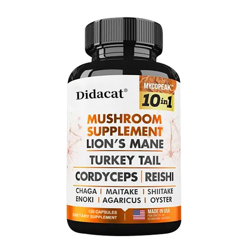 Mushroom 11500mg Capsules-10 in 1 Blend-Nootropic Complex – Brain, Energy, Focus