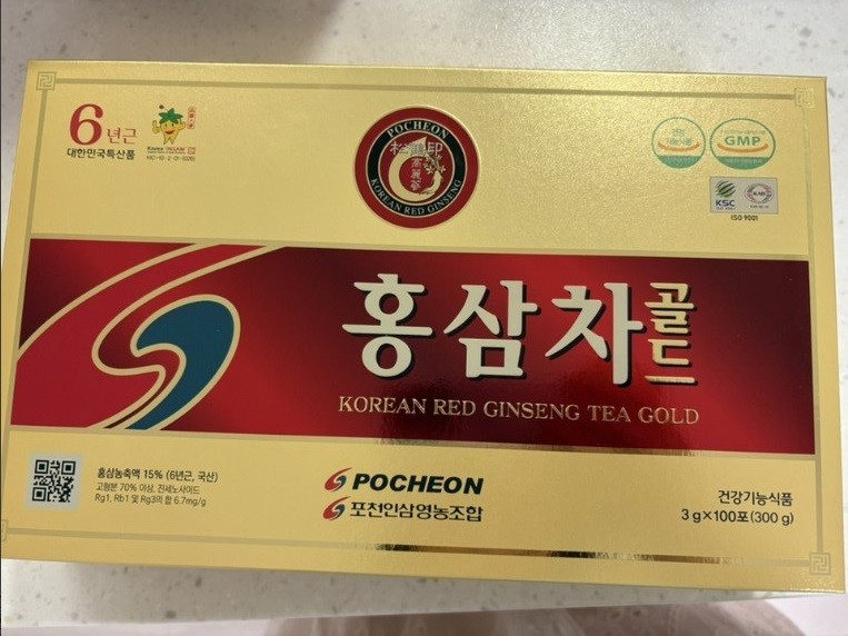 Pocheon 6 Years Korean Red Ginseng Tea 3g x 100T (1 Pack) NEW Vitality Energy