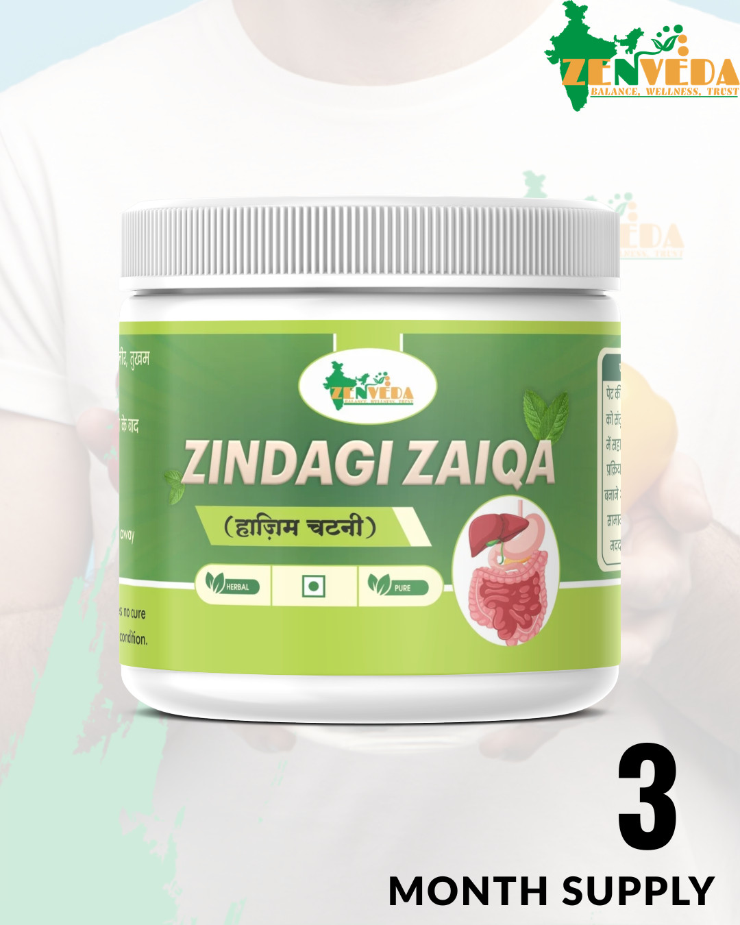 Zen Veda Zindagi Zaiqa Gas Constipation & Bloating Relief 125gm 3 Month Supply