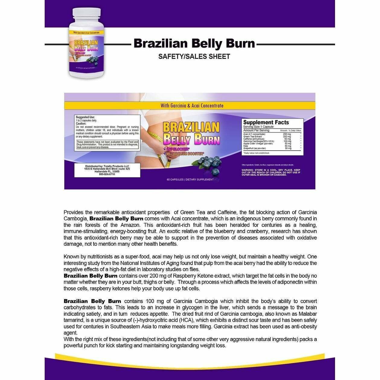 Mushroom Complex Immune Support & Brazilian Belly Weight Management 60 Capsules