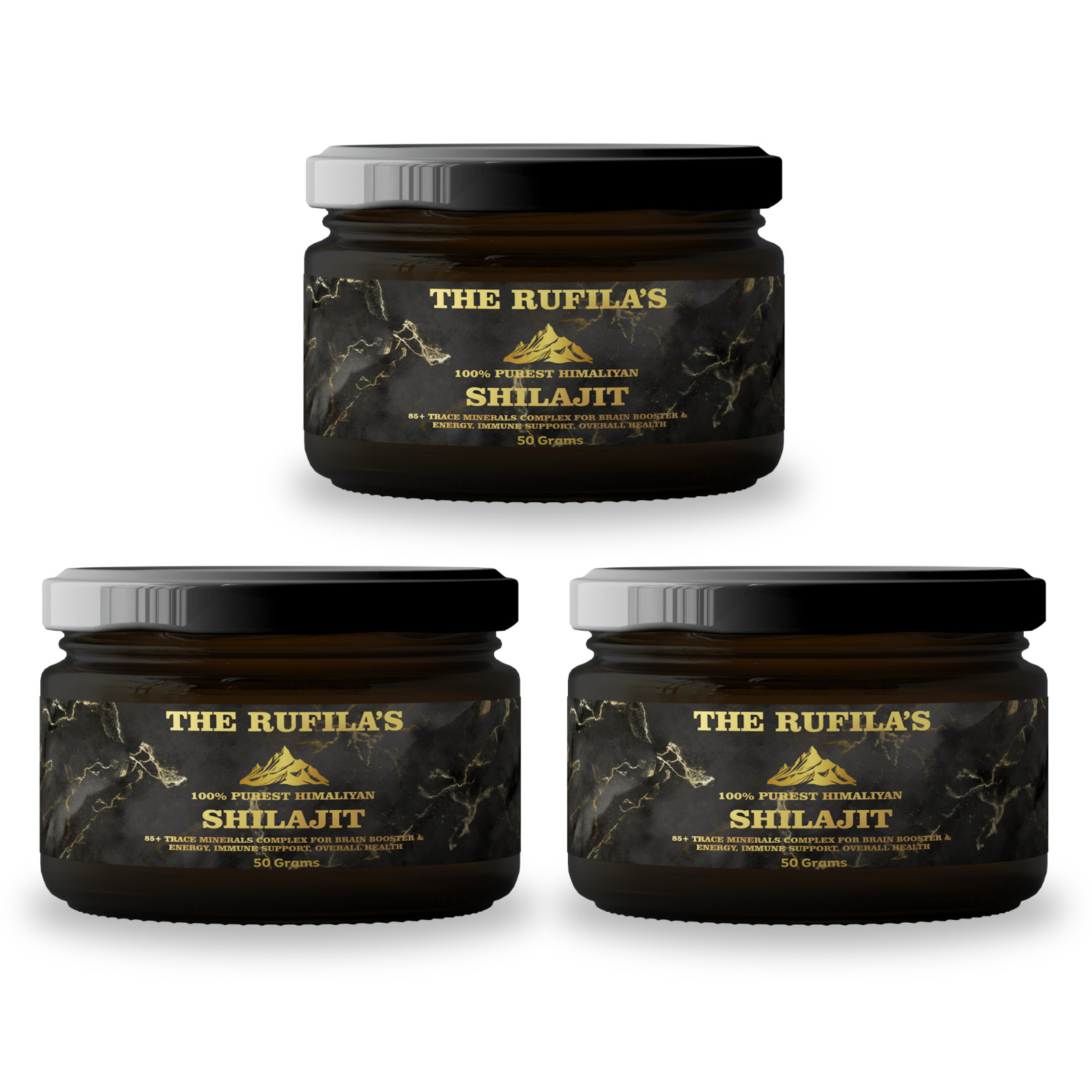 3 x Original 100% Pure Himalayan Shilajit, 50g each Resin, 70% Fulvic Potent