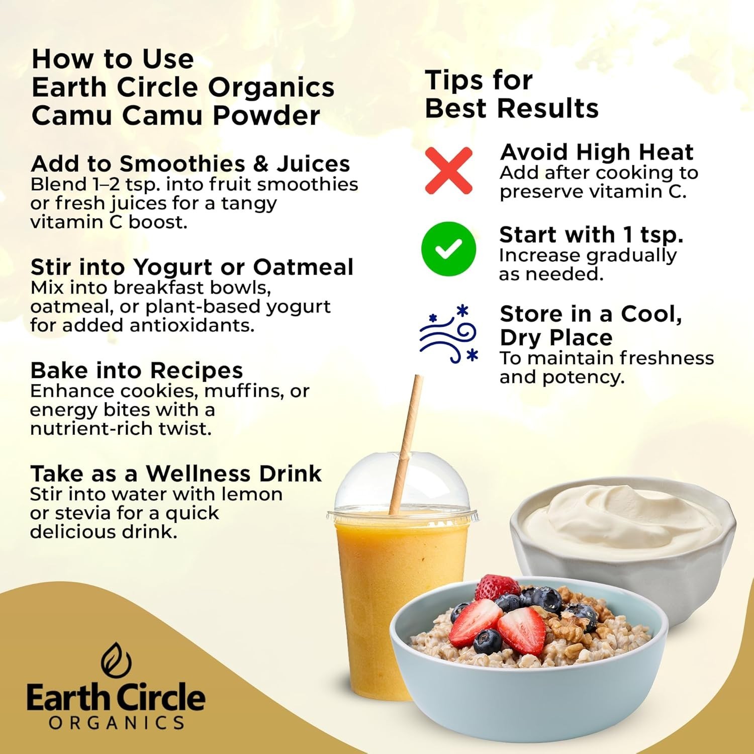 Organic Camu Camu Powder 3oz Non-GMO Freeze Dried Superfood Vitamin C Boost
