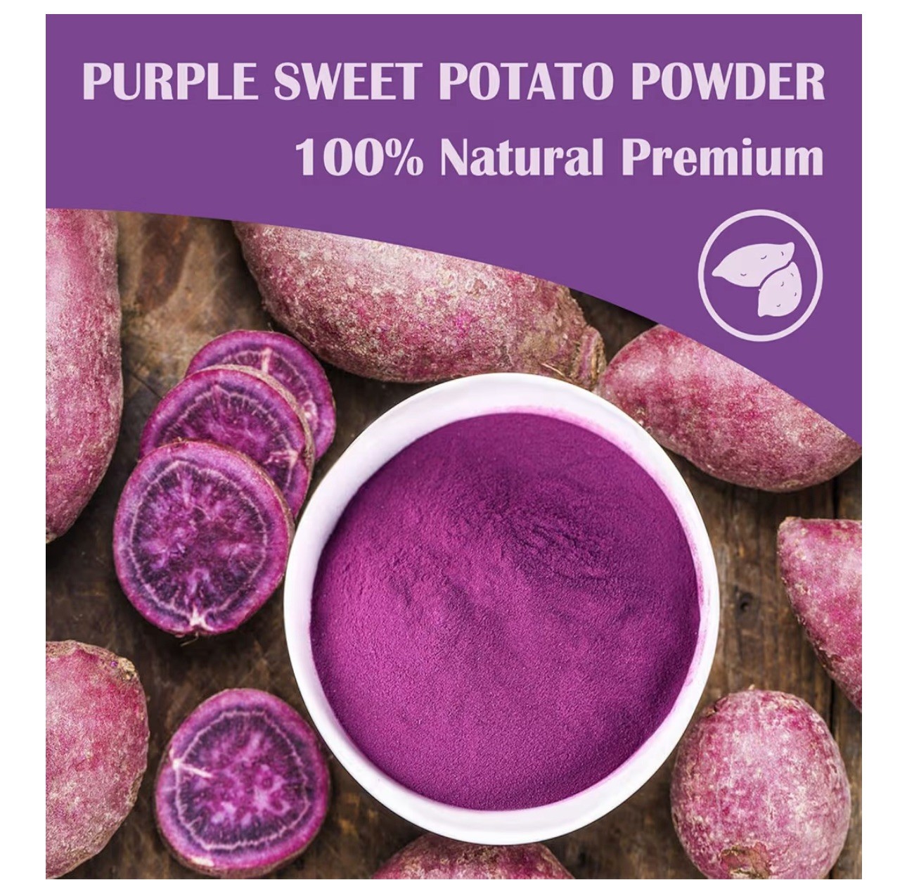 Purple Sweet Potato Powder 8 oz – Gluten Free Vegan Non-GMO FREE 2 Bags – 16 Oz