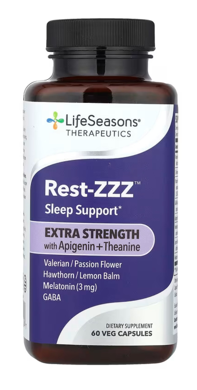 LifeSeasons, Rest-ZZZ™ EXTRA STRENGTH With Apigenin +Theanine, 60 Veg Capsules