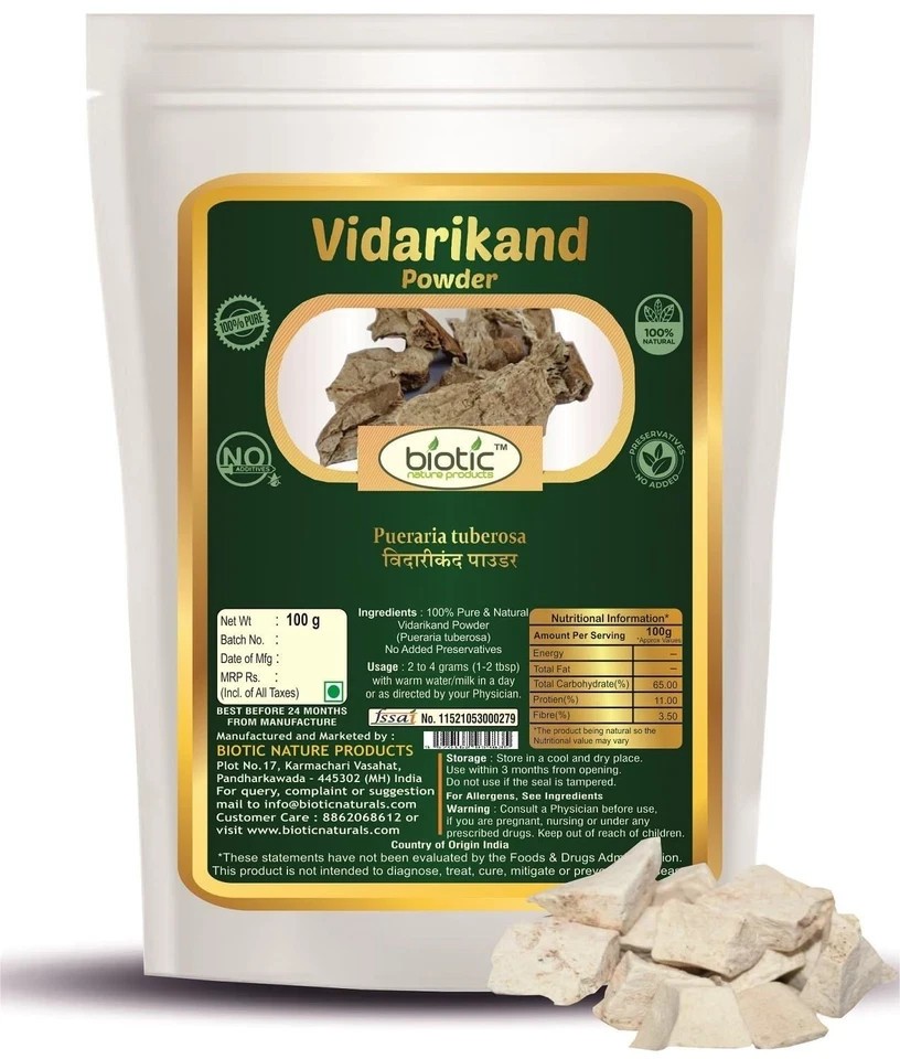 Biotic Natural Original Vidarikand Churna Powder 100gm